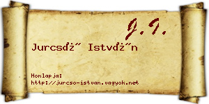 Jurcsó István névjegykártya